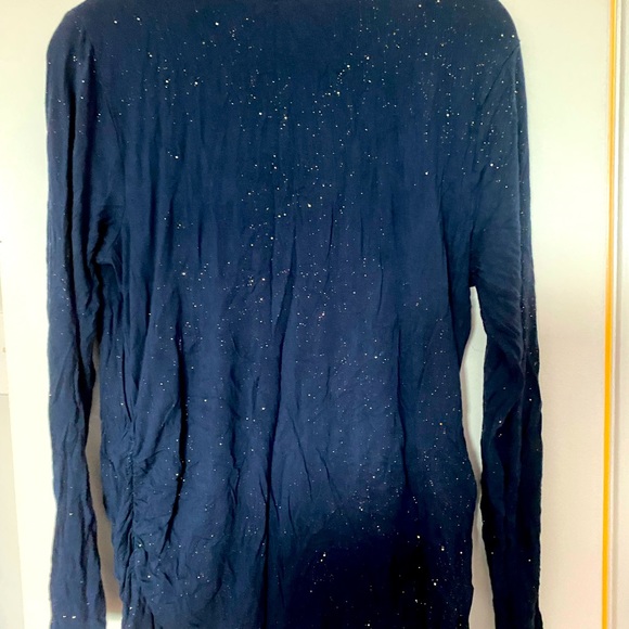 Navy rose gold sparkle maternity top - Picture 2 of 3